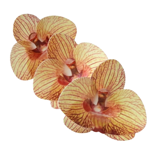 KWIATY NA TORT storczyk waflowy ORCHIDEA dekoracje URODZINY ozdoby 3szt